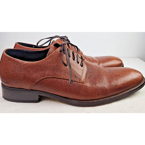 Kenneth Cole Formal or Casual Leather Brown Pebble Texture Lace Up Shoes Sz 10 - Picture 6 of 14
